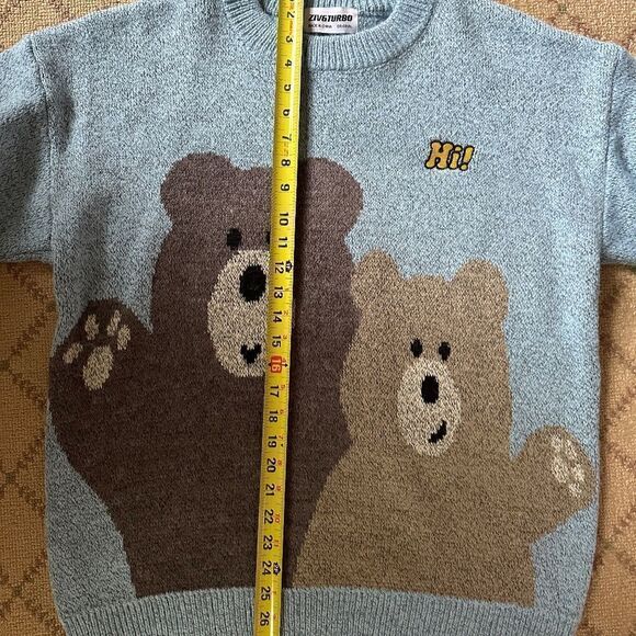Vintage Ziv & Turbo crew neck sweater with cute bear couple NWOT - Picture 8 of 12